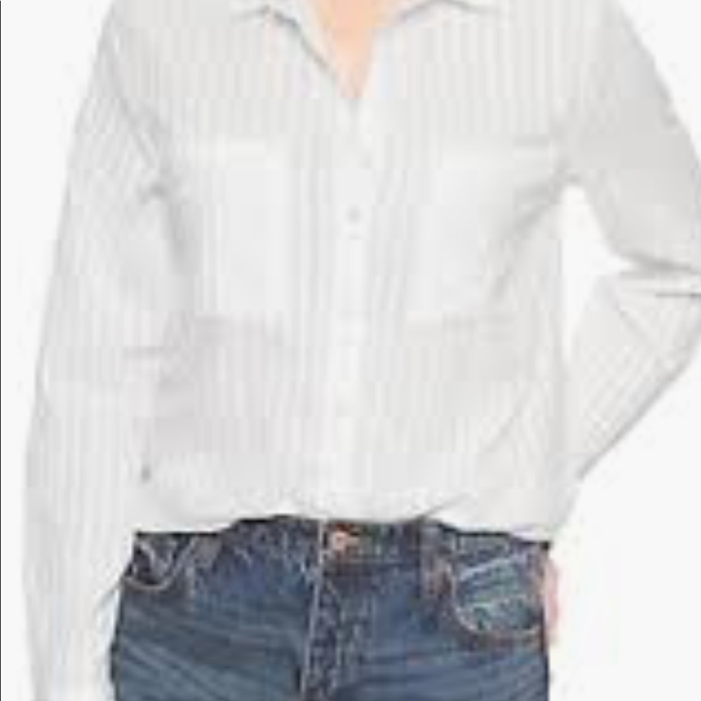 Gap pink/white boyfriend fit
